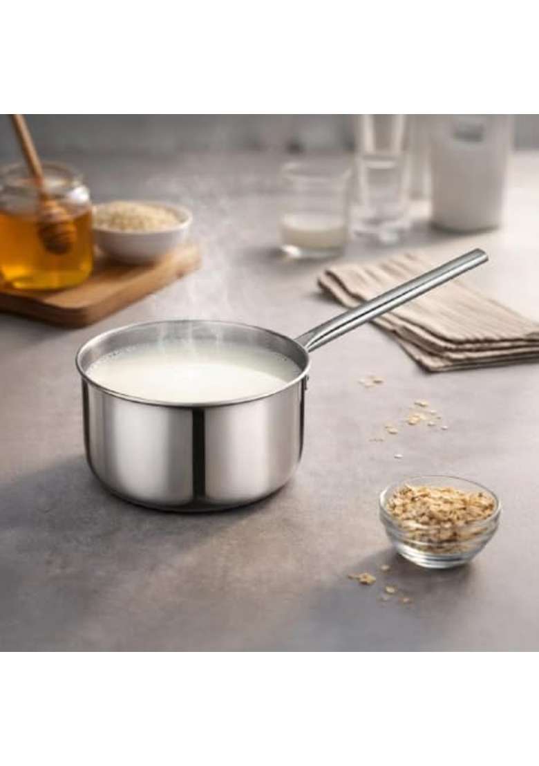Shri and Sam Stainless Steel Triply Sauce Pan | 1.2 L | 1.3 Qt | Food Safe - Indya