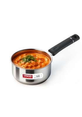 Vinod Tivoli Stainless Steel Saucepan | 1.5 L | 1.6 Qt | 16 cm | 6.3 Inch | Induction Compatible