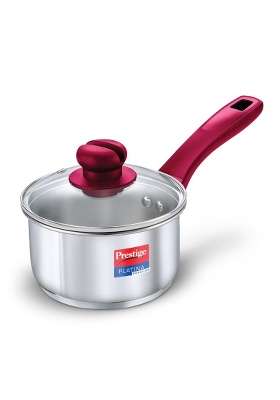 Prestige Platina Popular Stainless Steel Gas and Induction Compatible Sauce Pan | With Lid