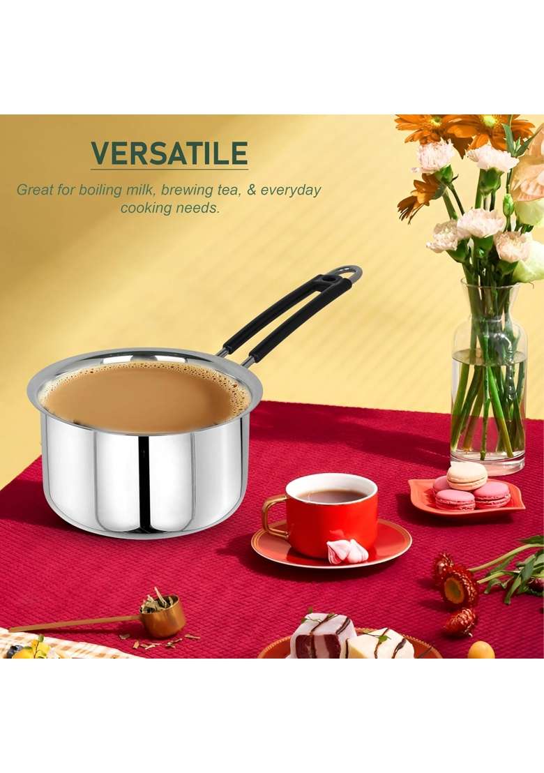 Parage Stainless Steel Sauce Pan | 1 L | 1.1 Qt | Induction Compatible - Indya