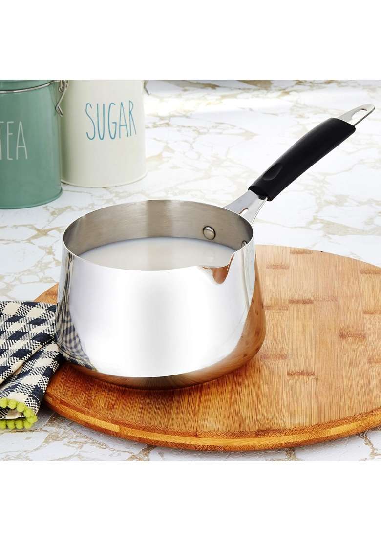 Solimo Amazon Brand Solimo Stainless Steel T Pan | 1.5 L | 1.6 Qt | Induction Compatible - Indya