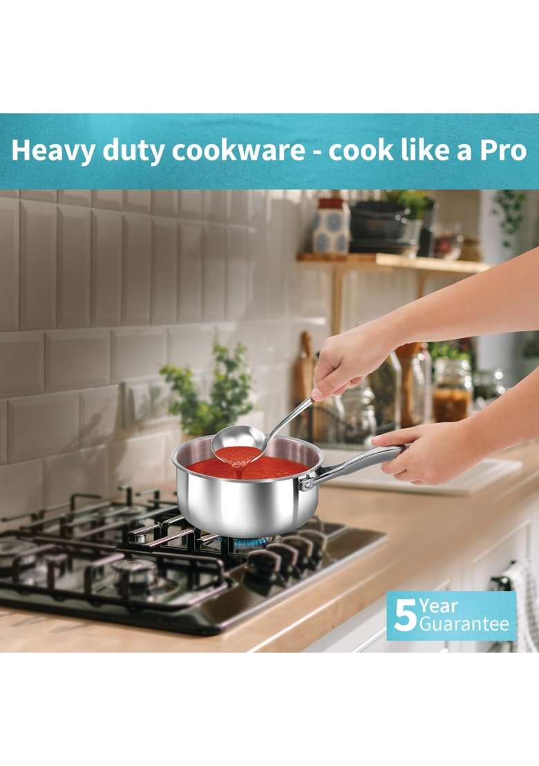 Hawkins Pro Sauce Pan | 1.5 L | 1.6 Qt | Tri-Ply | With Lid - Indya