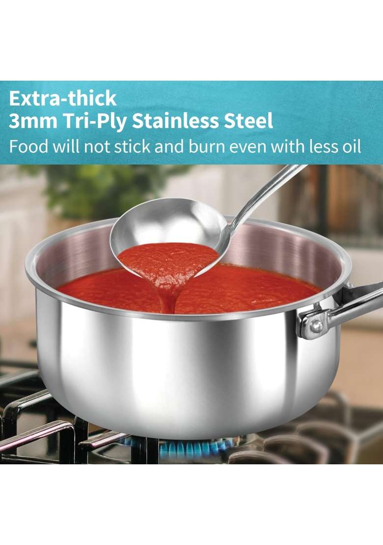 Hawkins Pro Sauce Pan | 1.5 L | 1.6 Qt | Tri-Ply | With Lid - Indya