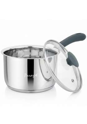 Parage Stainless Steel Saucepan with Glass Lid | 1.5 L | 1.6 Qt | Induction Compatible | Tri-Ply