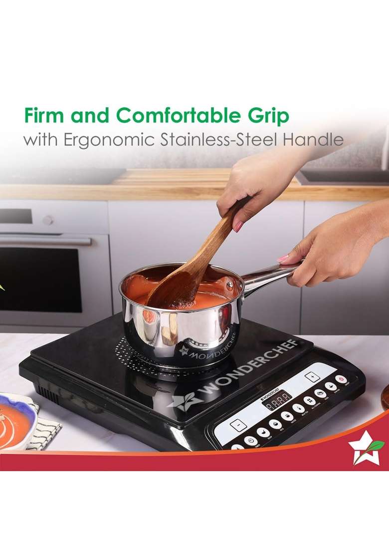 Wonderchef Venice Stainless Steel Saucepan | 1.2 L | 1.3 Qt | Tri-Ply - Indya