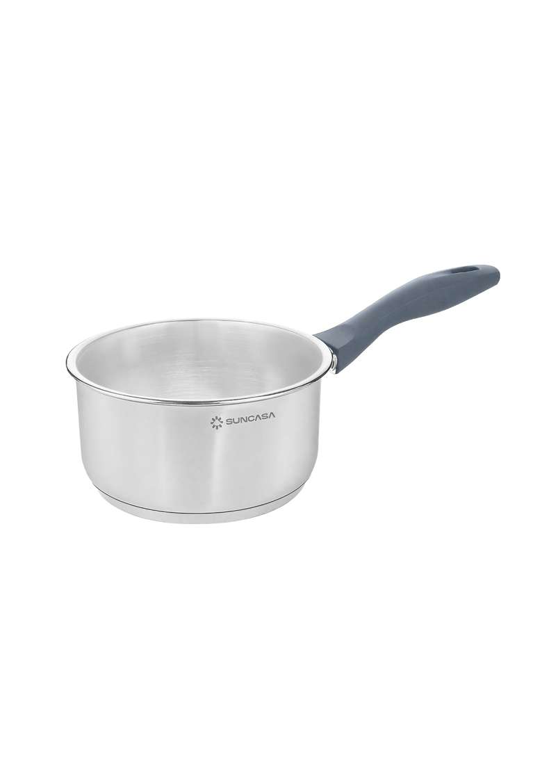 SUNCASA Impact Pro 304 Stainless Steel Heavy Bottom Saucepan | 1.5 L | 1.6 Qt | 16 cm | 6.3 Inch | Induction Compatible | Non-Toxic - Indya