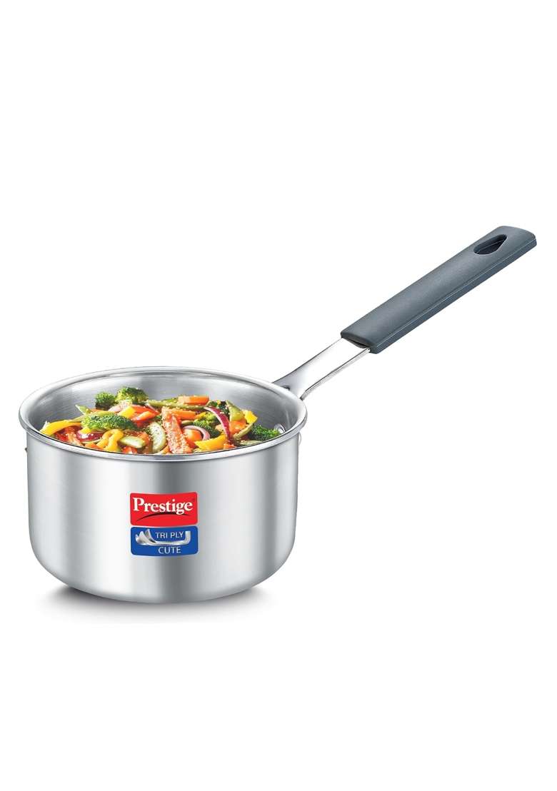 Prestige Tri-Ply Stainless Steel Cute Sauce Pan | 400 ml | 13.5 fl oz | 10 cm | 3.9 Inch | Induction Compatible - Indya