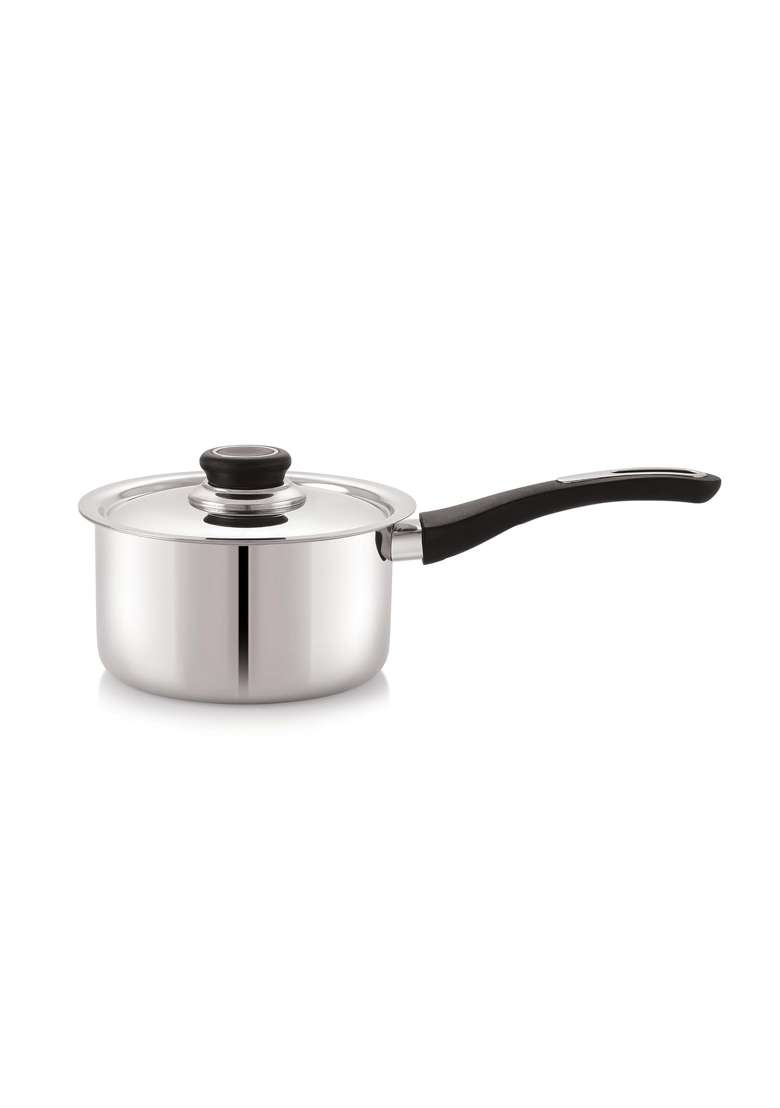 ANJALI Fiesta Pro Stainless Steel Sauce Pan with Lid | 18 cm | 7.1 Inch | Rust Resistant - Indya
