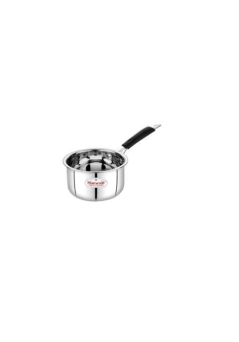 MARWALL Stainless Steel Thick Saucepan Tea Pan Milk Pan with Cool-Touch Bakelite Handle | 0.5 L | 0.5 Qt | 12 cm | 4.7 Inch