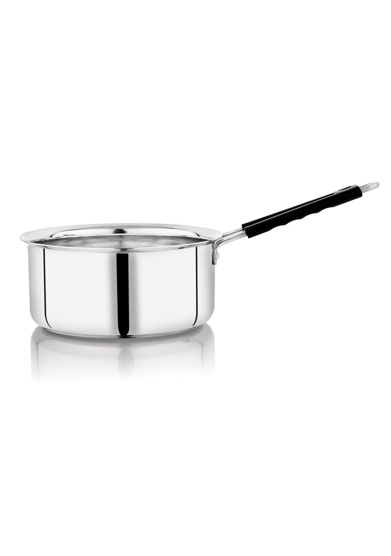 Vinod Stainless Steel Royal Saucepan | 2000 ml | 67.6 fl oz | 20 cm | 7.9 Inch | Induction Compatible - Indya