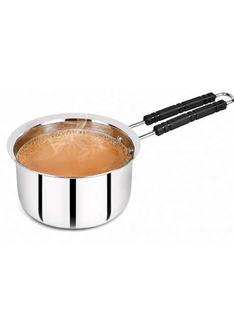 KITCHENZO Stainless Steel Induction Bottom Saucepan with Heat Resistant Wire Handle | 1.5 L | 1.6 Qt