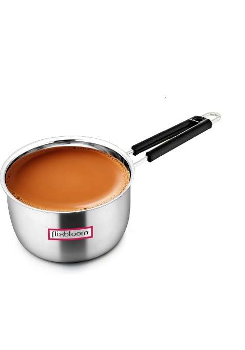 FLIXBLOOM Special Stainless Steel Induction Base and LPG Gas Friendly Kitchen Utensil | 4 L | 4.2 Qt