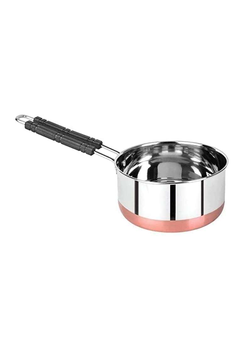 ALWAFLI Copper Bottom Stainless Steel Flat Base Sauce Pan | 1 L | 1.1 Qt - Indya