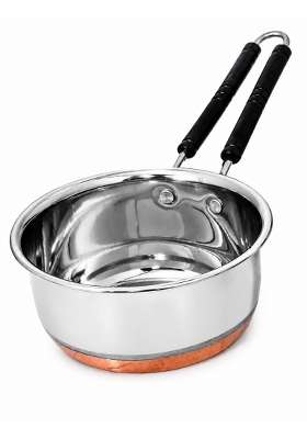 AAYU CRAFT KITCHENWARE FOR LIFE Stainless Steel Copper Bottom Sauce Pan | 0.5 L | 0.5 Qt