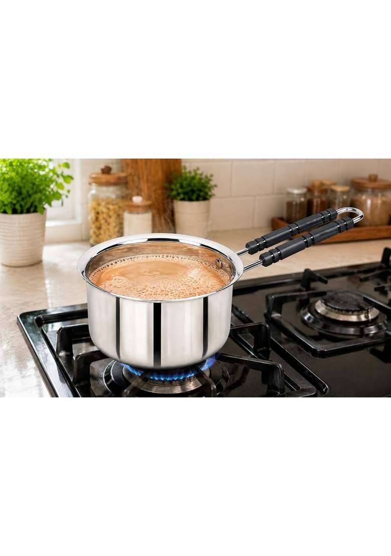 AAYU CRAFT KITCHENWARE FOR LIFE Stainless Steel Sauce Pan with Induction Compatible and Gas Stove Tea Pot | 0.5 L | 0.5 Qt - Indya