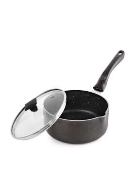 CELLO Aluminium Non-Stick Sauce Milk Pan with Glass Lid for Kitchen | 1.5 L | 1.6 Qt | Induction Compatible | PFOA Free
