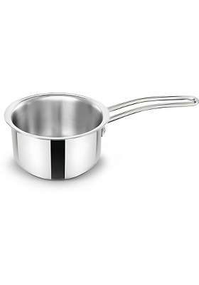CLASSIC ESSENTIALS Triply Stainless Steel Saucepan | 1500 ml | 50.7 fl oz | 16 cm | 6.3 Inch | Induction Compatible