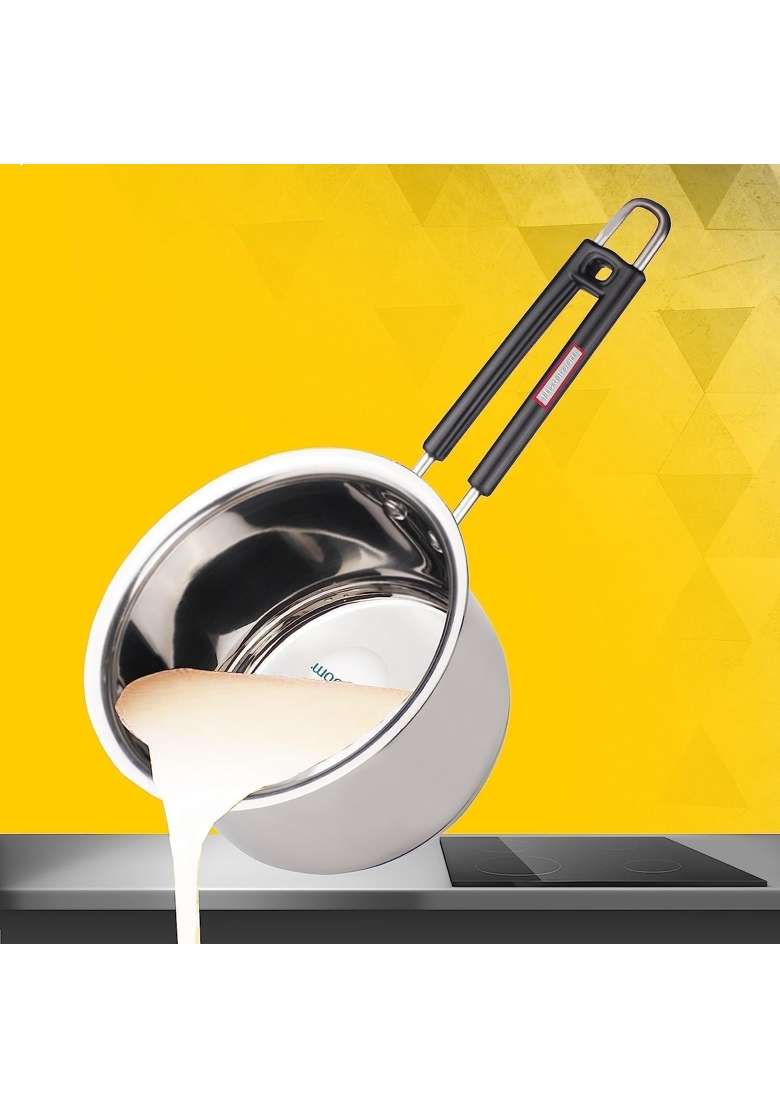FLIXBLOOM Plus Kitchen Utensil Stainless Steel Induction Base Saucepan | 4 L | 4.2 Qt - Indya