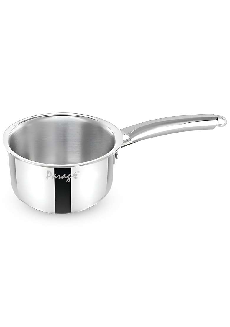 Parage Triply Stainless Steel Sauce Pan | 1.5 L | 1.6 Qt | 16 cm | 6.3 Inch | Induction Compatible | Heavy Bottom - Indya