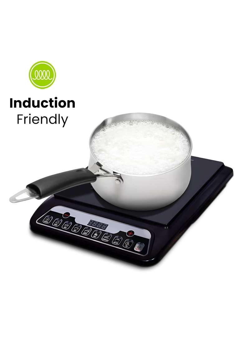 Allo Triply Stainless Steel TriPly Sauce Pan | 1.2 L | 1.3 Qt | 14 cm | 5.5 Inch | Induction Compatible | Non-Stick - Indya