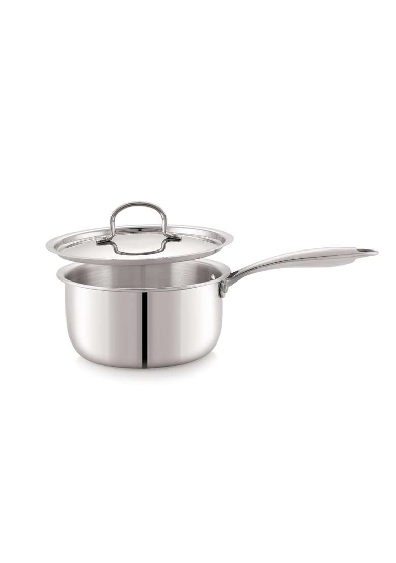 Anjali Tattva Triply Stainless Steel Sauce Pan with Heavy-Duty Triply Base Induction | 1.2 L | 1.3 Qt - Indya