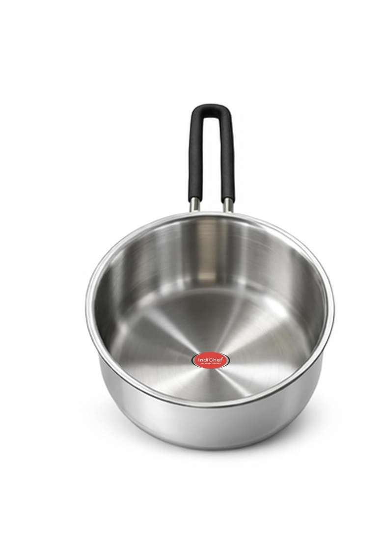 IndiChef Triply Stainless Steel Saucepan with Lid | 5 L | 5.3 Qt | Induction Compatible | Heavy Bottom - Indya