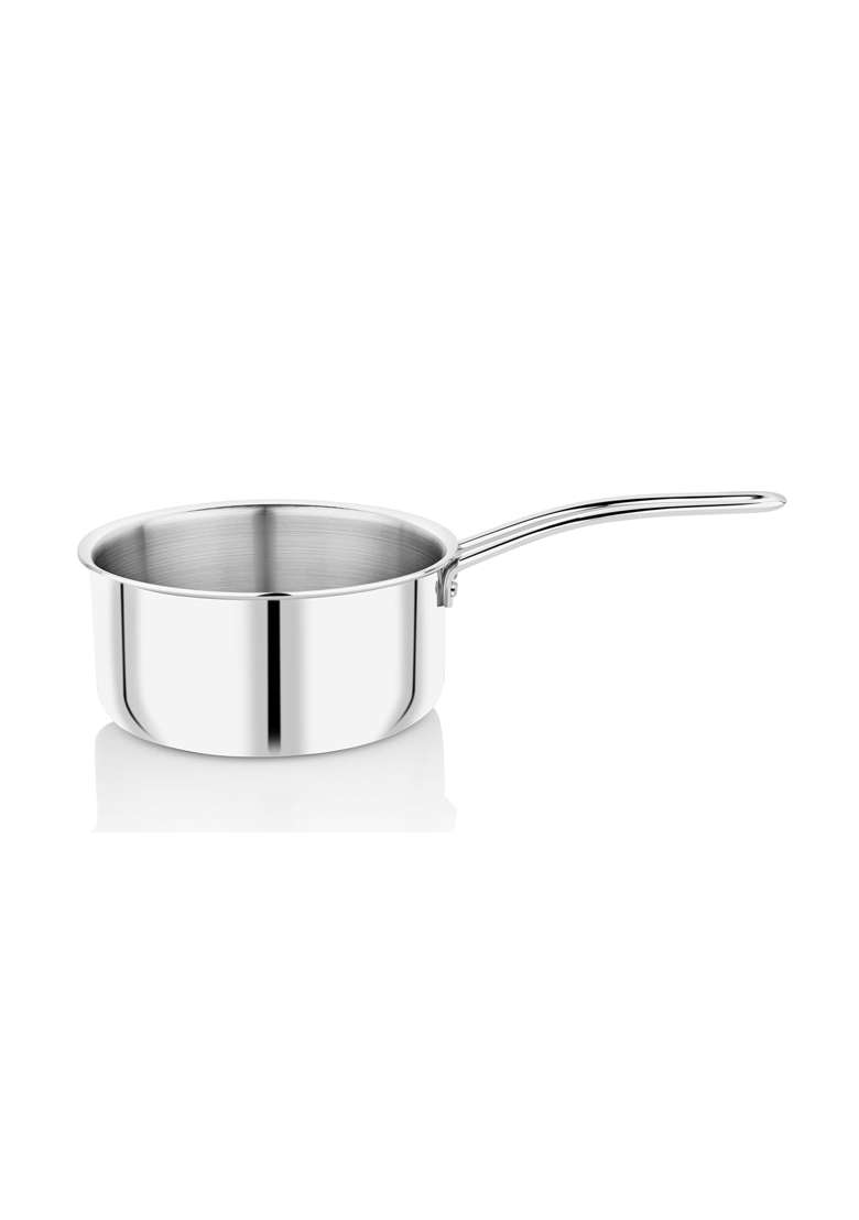 Tosaa Stainless Steel Triply Sauce Pan with Lid | 1.2 L | 1.3 Qt | 16 cm | 6.3 Inch | Induction Compatible | Dishwasher Safe - Indya