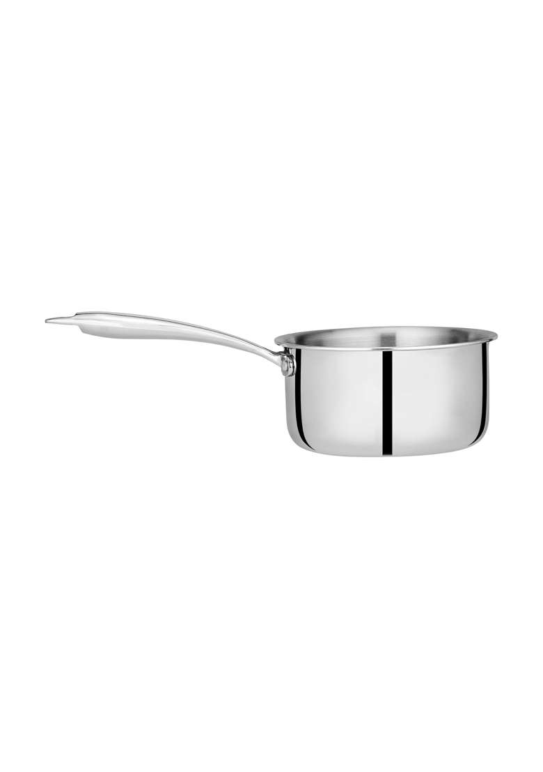 Chakmak Trident Triply Saucepan with Heat Proof Handle | 1.5 L | 1.6 Qt | 14 cm | 5.5 Inch | Induction Compatible - Indya