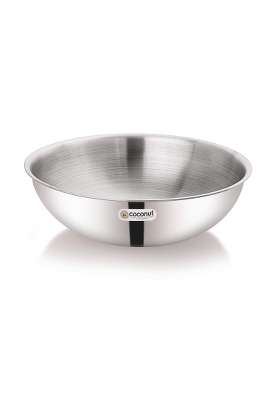 coconut Stainless Steel Fusion Series Triply Tasla Deep Pan - 1 Unit - -Capacity | 1200 ml | 40.6 fl oz | 20 cm | 7.9 Inch | Induction Compatible