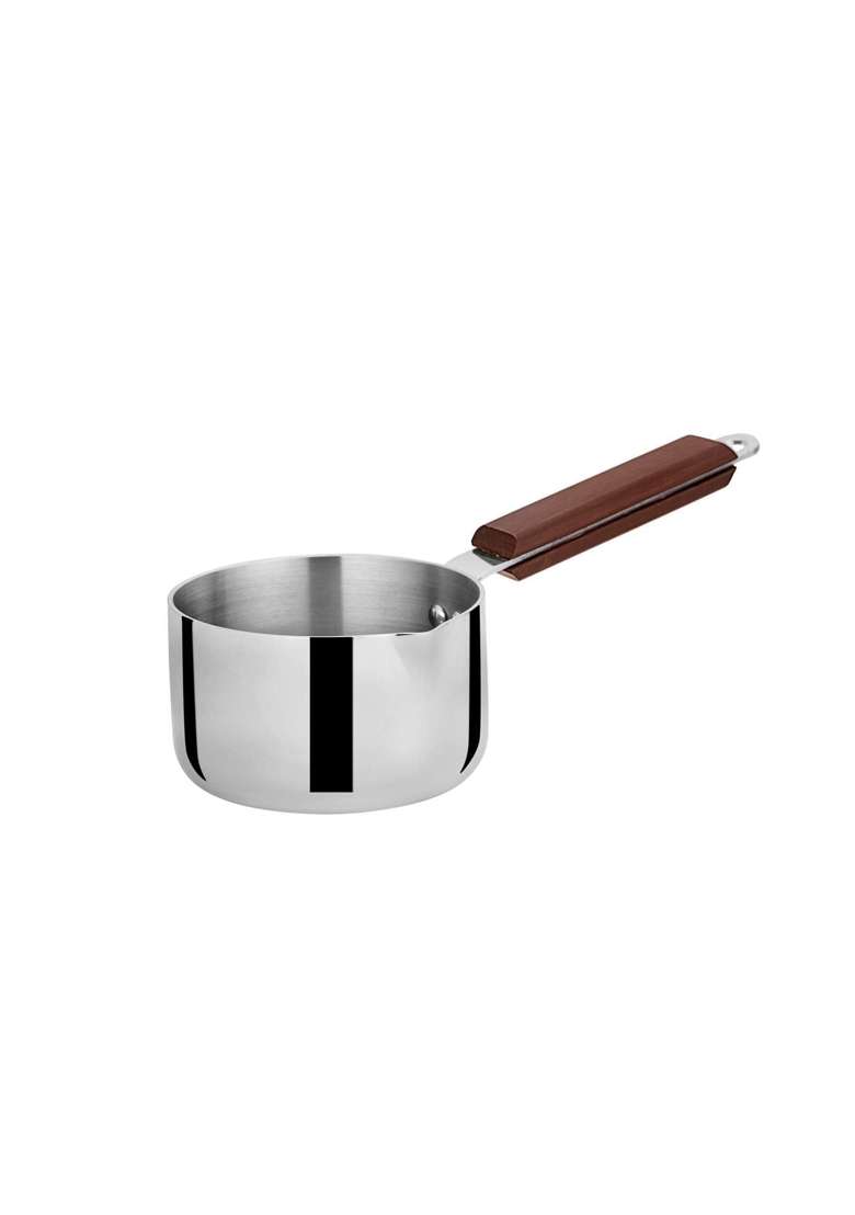 Chakmak Iroko Triply Stainless Steel Saucepan Without Lid | 1.5 L | 1.6 Qt | 16 cm | 6.3 Inch | Induction Compatible - Indya