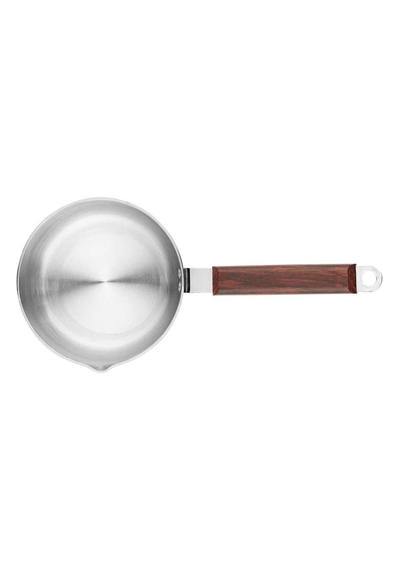Chakmak Iroko Triply Stainless Steel Saucepan Without Lid | 1.5 L | 1.6 Qt | 16 cm | 6.3 Inch | Induction Compatible - Indya