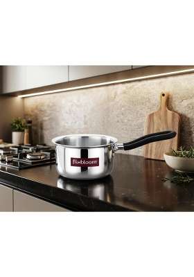 FLIXBLOOM Deluxe Kitchen Cookware Large Triply | 5 L | 5.3 Qt | Induction Compatible | With Lid