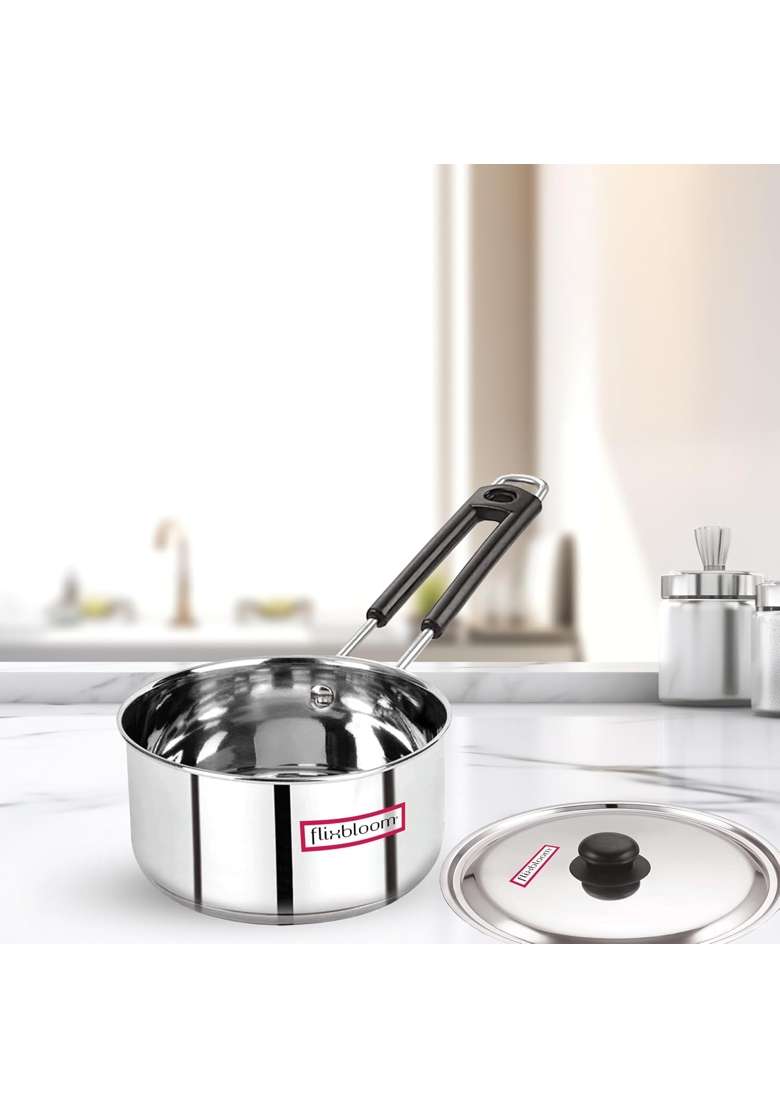 FLIXBLOOM Ambit Stainless Steel Triply-Bottom | 4 L | 4.2 Qt | Induction Compatible - Indya