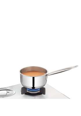Borosil Stainless Steel Sauce Pan Milk Pan Tea Pan with Lid | 1.5 L | 1.6 Qt | Induction Compatible | Tri-Ply
