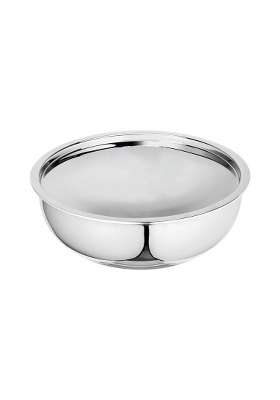 SIGNORA WARE SignoraWare Artista Triply Shallow Tasla Deep Pan Stainless Steel Induction Compatible | 2500 ml | 84.5 fl oz | 24 cm | 9.4 Inch