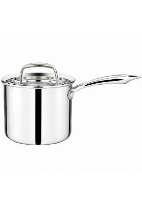 BERGNER Argent Triply Multipurpose Deep Pot | 3 L | 3.2 Qt | 16 cm | 6.3 Inch | Induction Compatible | With Lid