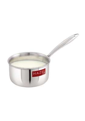 HAZEL Triply Stainless Steel Saucepan | 1.6 L | 1.7 Qt | 17.5 cm | 6.9 Inch | Induction Compatible
