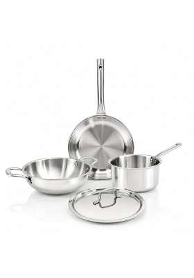 Classic Steels Classic Steel Stainless Steel Triply Cookware Gift Set | 22 cm | 8.7 Inch | 4-Piece Set | Induction Compatible | With Lid | Food Safe