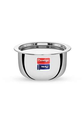 Prestige Tri-Ply Stainless Steel Tope Cooking Pot with Lid | 1 L | 1.1 Qt | 14 cm | 5.5 Inch | Induction Compatible