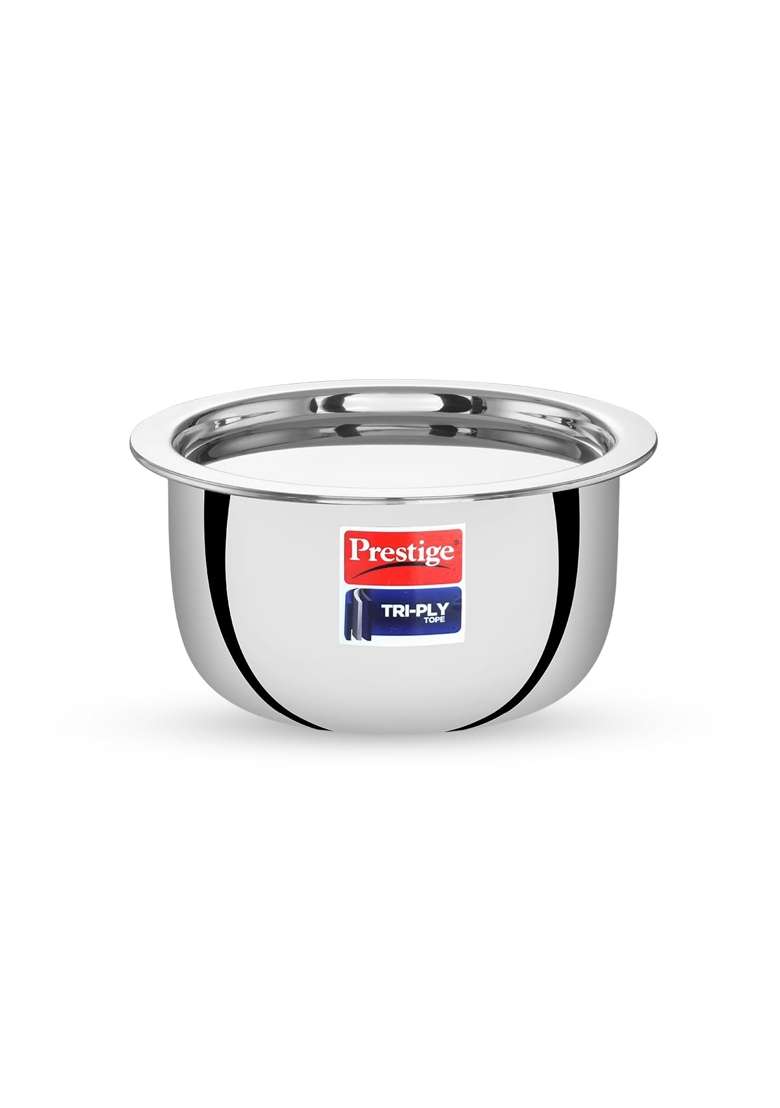 Prestige Tri-Ply Stainless Steel Tope Cooking Pot with Lid | 1 L | 1.1 Qt | 14 cm | 5.5 Inch | Induction Compatible - Indya