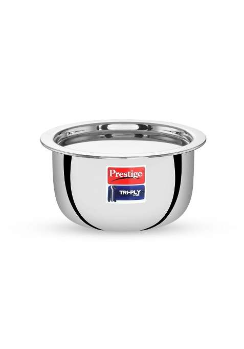Prestige Tri-Ply Stainless Steel Tope Cooking Pot with Lid | 1 L | 1.1 Qt | 14 cm | 5.5 Inch | Induction Compatible