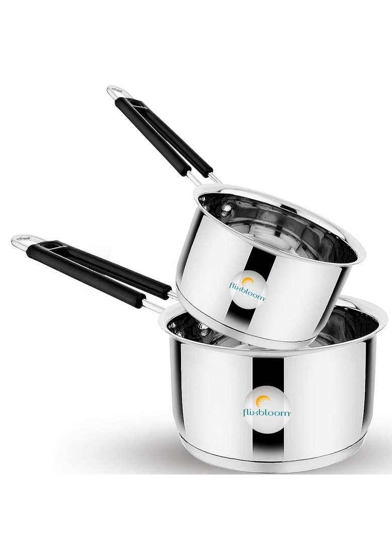 FLIXBLOOM Edge Family Pcs Combo Pack and Stainless Steel Triply-Bottom Induction and LPG | 3 L | 3.2 Qt | 2-Piece Set - Indya