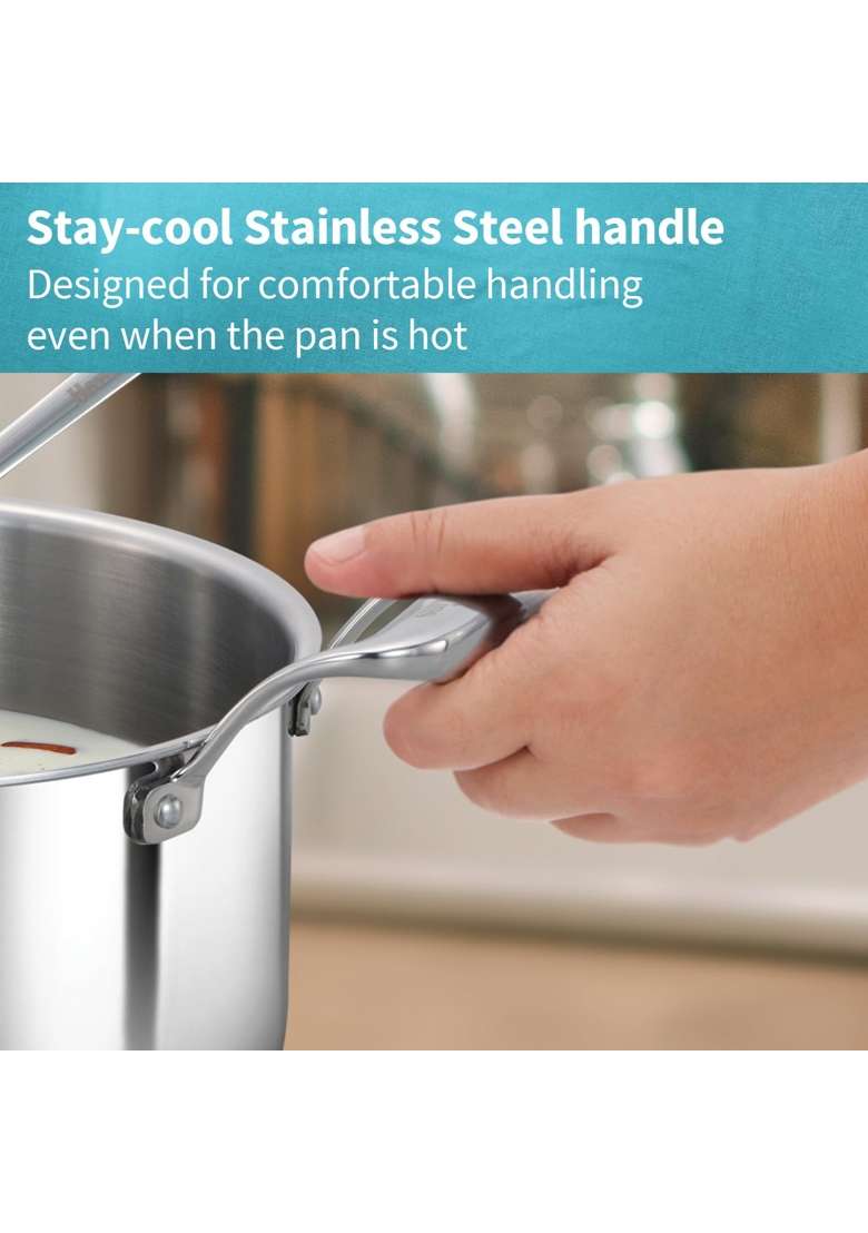 Hawkins Triply Stainless Steel Pro Stewpot | 5 L | 5.3 Qt | Induction Compatible | With Lid - Indya