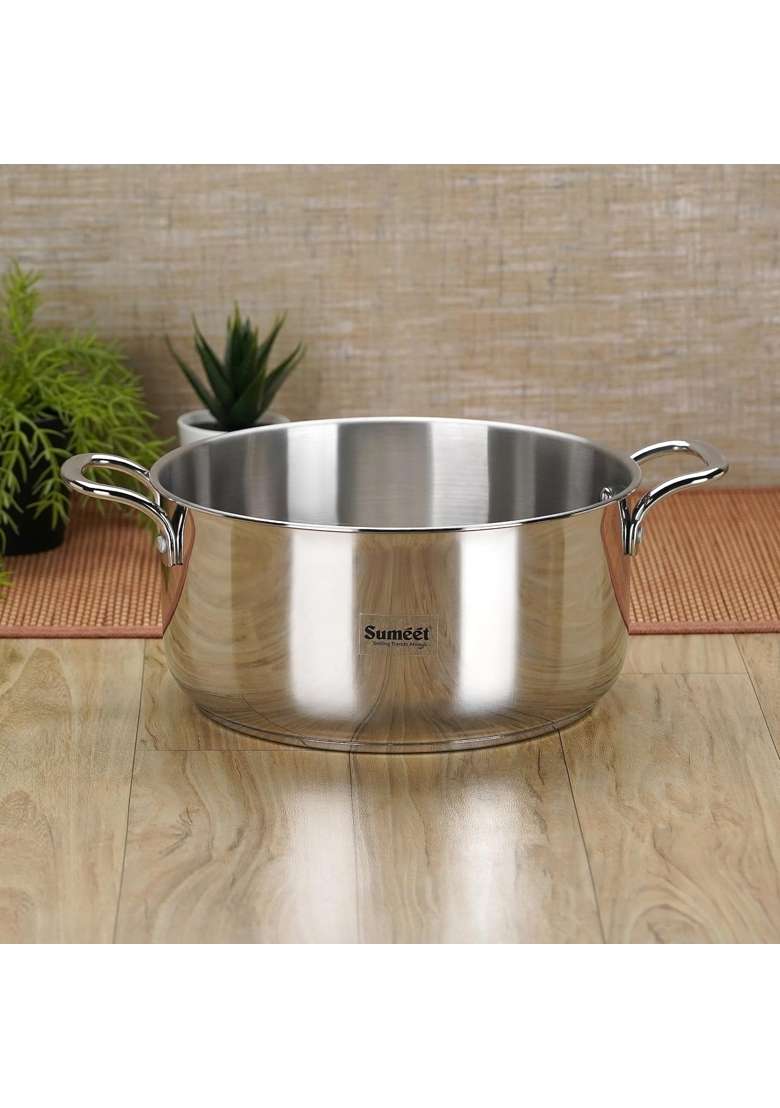 Sumeet Stainless Steel Induction Bottom | 4 L | 4.2 Qt | 22 cm | 8.7 Inch - Indya