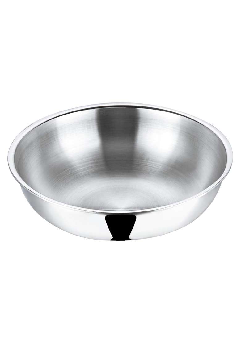 Vinod Platinum Triply Stainless Steel Tasla Deep Pan Capacity | 2.5 L | 2.6 Qt | 24 cm | 9.4 Inch | Induction Compatible - Indya