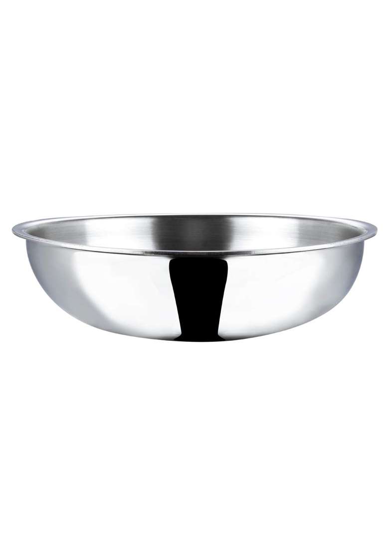 Vinod Platinum Triply Stainless Steel Tasla Deep Pan Capacity | 2.5 L | 2.6 Qt | 24 cm | 9.4 Inch | Induction Compatible - Indya