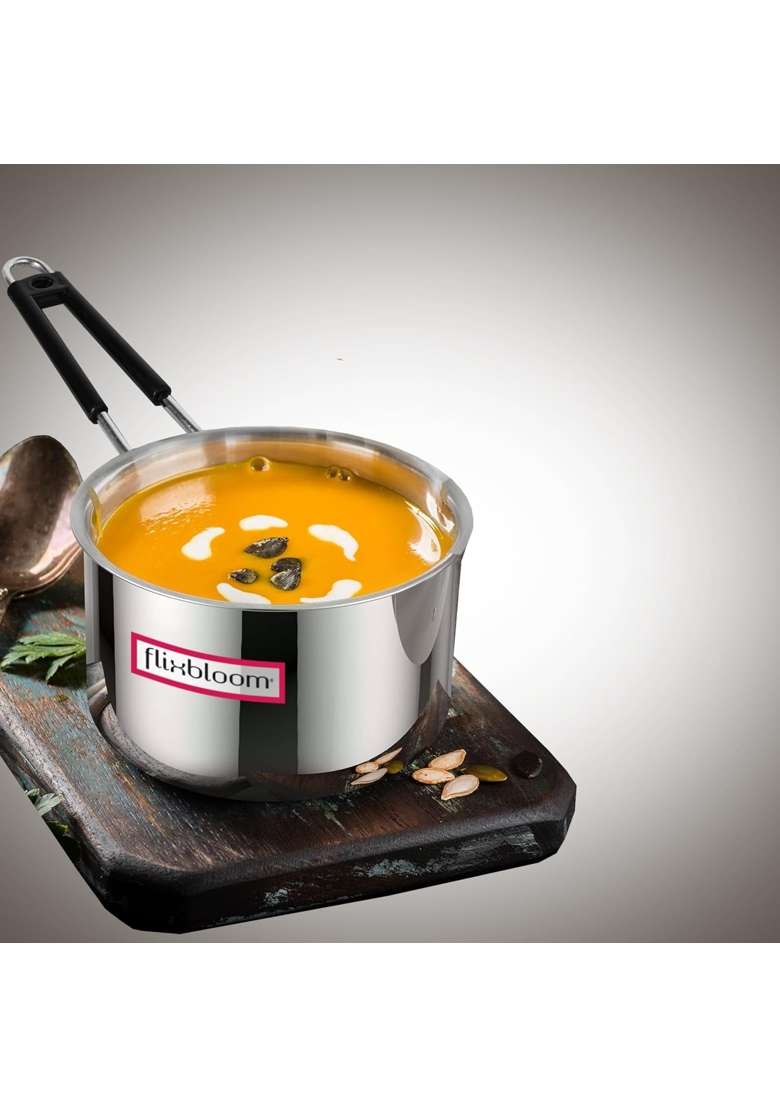 FLIXBLOOM Stainless Steel Induction Base LPG Gas Stovetop Compatible with Triply | 1 L | 1.1 Qt - Indya