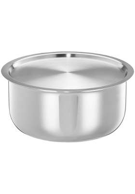 Solimo Amazon Brand Solimo Triply Tope Cooking Pot with Stainless Steel Lid | 5 L | 5.3 Qt | 24 cm | 9.4 Inch | Induction Compatible