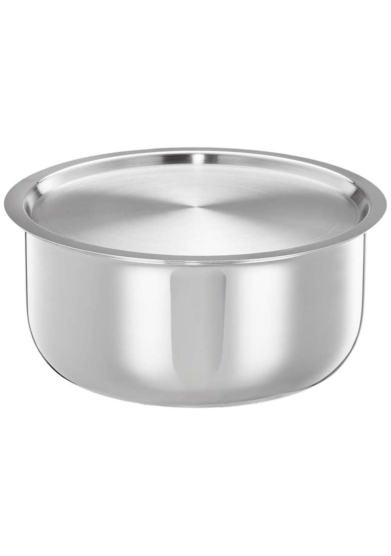 Solimo Amazon Brand Solimo Triply Tope Cooking Pot with Stainless Steel Lid | 5 L | 5.3 Qt | 24 cm | 9.4 Inch | Induction Compatible - Indya