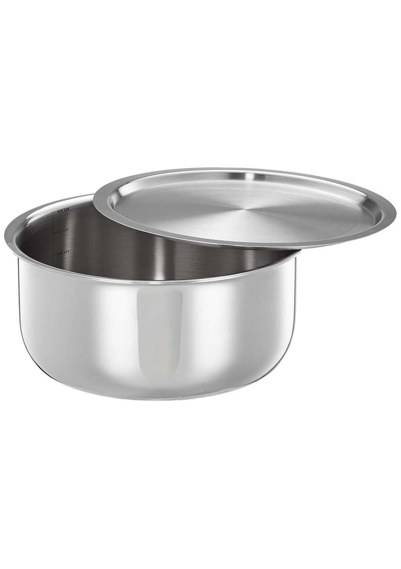 Solimo Amazon Brand Solimo Triply Tope Cooking Pot with Stainless Steel Lid | 5 L | 5.3 Qt | 24 cm | 9.4 Inch | Induction Compatible - Indya